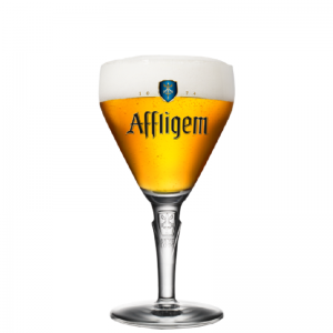 Verre Affligem 25cl avec logo en relief, idéal pour déguster votre bière belge préférée