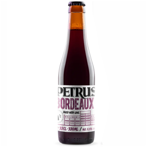 Bouteille de Bordeaux By Petrus, bière rouge vieillie en fût de chêne