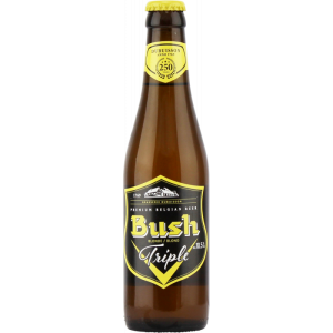 Bouteille de Bush Triple 33cl, bière blonde belge forte avec 10.5% d'alcool.