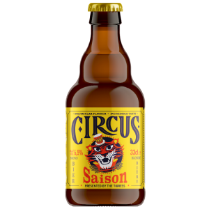Bière Circus Saison blonde artisanale, verre dégustation
