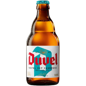 Bouteille de bière Duvel Triple Hop Cashmere en gros plan
