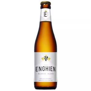 Bouteille de bière Enghien Blonde 33cl avec mousse blanche généreuse