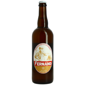 Bière artisanale Fernand, blonde saison 5.5° - bouteille et verre