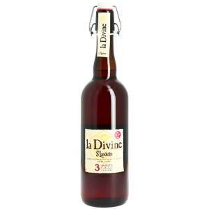 Bouteille de bière La Divine 8.5°, bière blonde forte artisanale