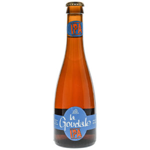 Bouteille de bière Goudale IPA ambrée avec mousse