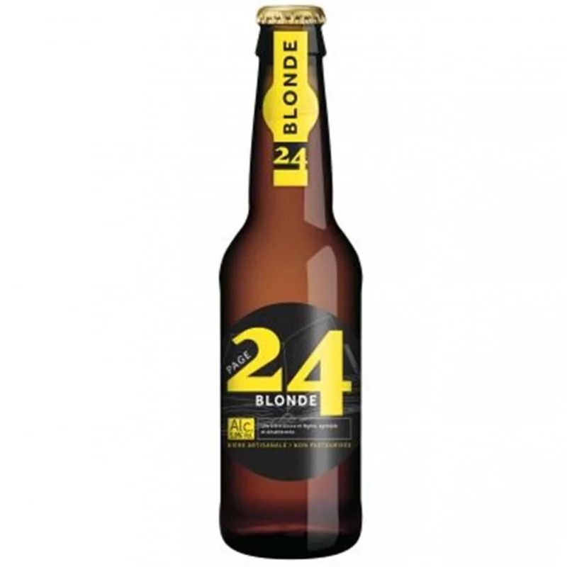 Bouteille de bière artisanale Page 24 Blonde Classique 33 cl du Nord de la France Bouteille de bière artisanale Page 24 Blonde Classique 33 cl du Nord de la France