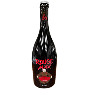 Photo de la bière Rouge Max en verre avec mousse rosée et robe rouge foncée