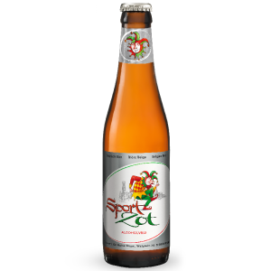 Bouteille de bière Sportzot sans alcool de la Brasserie De Halve Maan