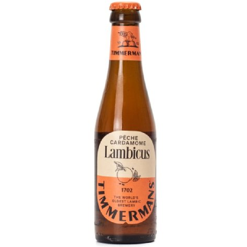 Bouteille de bière Timmermans Lambicus Pêche Cardamome Bouteille de bière Timmermans Lambicus Pêche Cardamome
