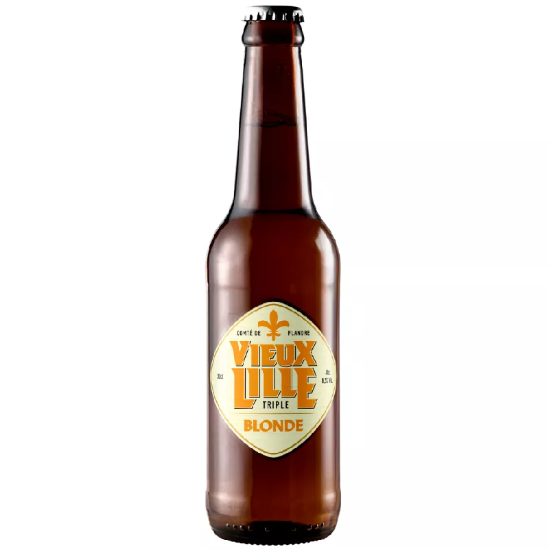 Bouteille de bière Vieux Lille Triple 33cl – blonde artisanale du Nord Bouteille de bière Vieux Lille Triple 33cl – blonde artisanale du Nord