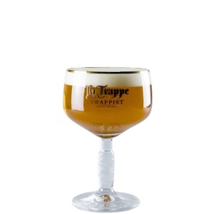 Verre à bière La Trappe 25 cl avec logo doré et bordure dorée
