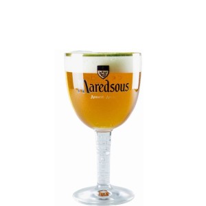 Verre à bière Maredsous 33 cl en calice avec liseré doré