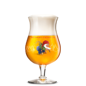 Verre à bière La Chouffe 33 cl avec gnome logo Brasserie d’Achouffe