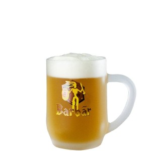 Verre à bière Barbar 50 cl en verre dépoli avec logo officiel