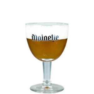 Verre à bière Moinette 33 cl en calice, logo Brasserie Dupont
