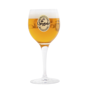 Verre calice La Goudale 25 cl finition élégante avec logo noir et beige
