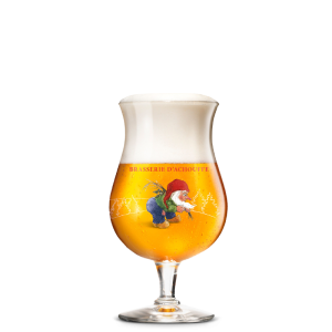 Verre à bière La Chouffe 25 cl avec illustration du lutin rouge