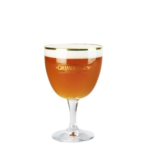 Galopin Grimbergen 12 cl servie dans un calice élégant avec finition dorée