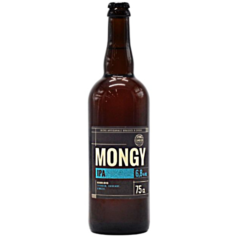 Bouteille de bière artisanale Mongy IPA 75 cl de la Brasserie Cambier Bouteille de bière artisanale Mongy IPA 75 cl de la Brasserie Cambier