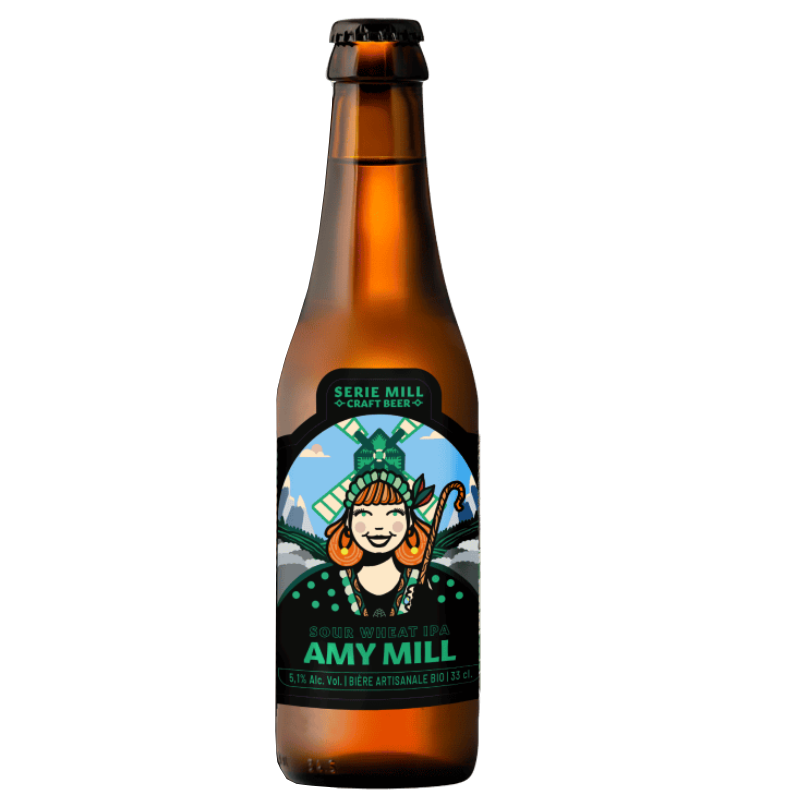 Photo de la bouteille de bière Amy Mill 33 cl – Sour Wheat IPA bio de la Brasserie Moulins d'Ascq
