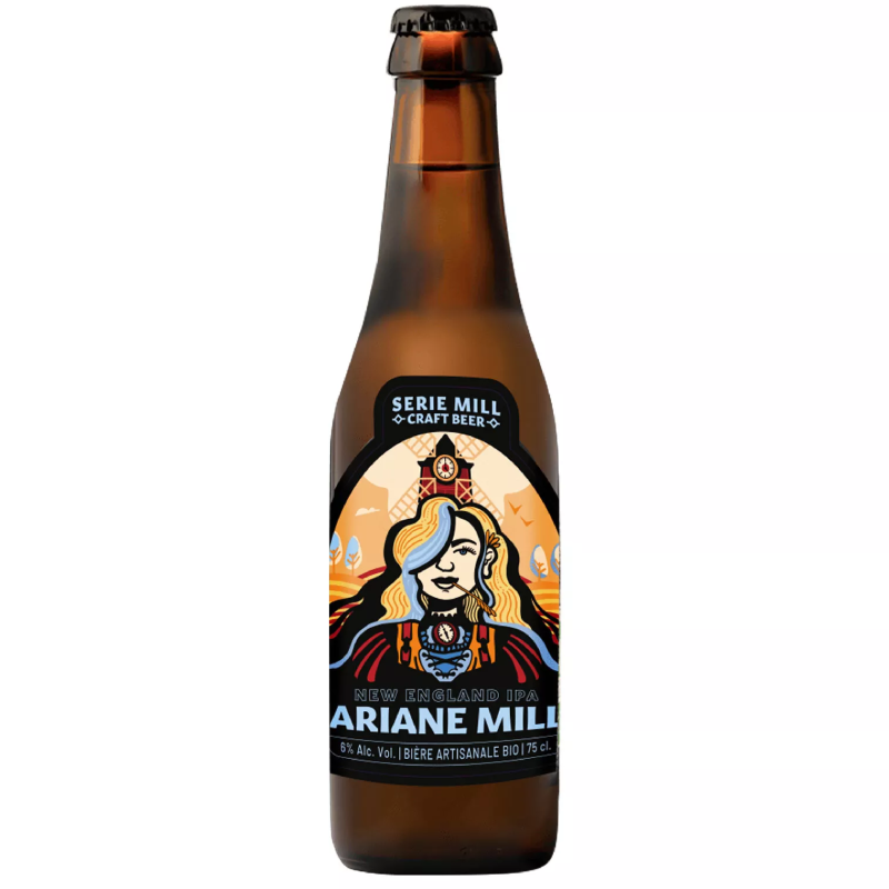 Bouteille de bière Ariane Mill 33 cl – NEIPA bio trouble aux reflets dorés Bouteille de bière Ariane Mill 33 cl – NEIPA bio trouble aux reflets dorés