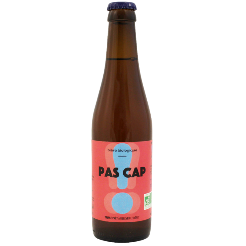 Bouteille Pas Cap 33 cl Triple Blonde Bio Brasserie Tandem vue de face