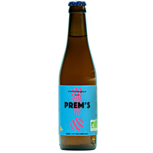 Bouteille de Prem’s Lager Blonde 33 cl Brasserie Tandem, robe claire