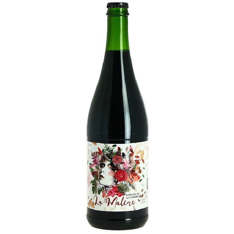 Bouteille Maline 75 cl Brasserie Thiriez – bière noire des Flandres avec mousse crème Bouteille Maline 75 cl Brasserie Thiriez – bière noire des Flandres avec mousse crème