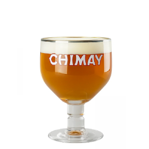 Verre calice Chimay 25 cl avec logo rouge et liseré argent élégant