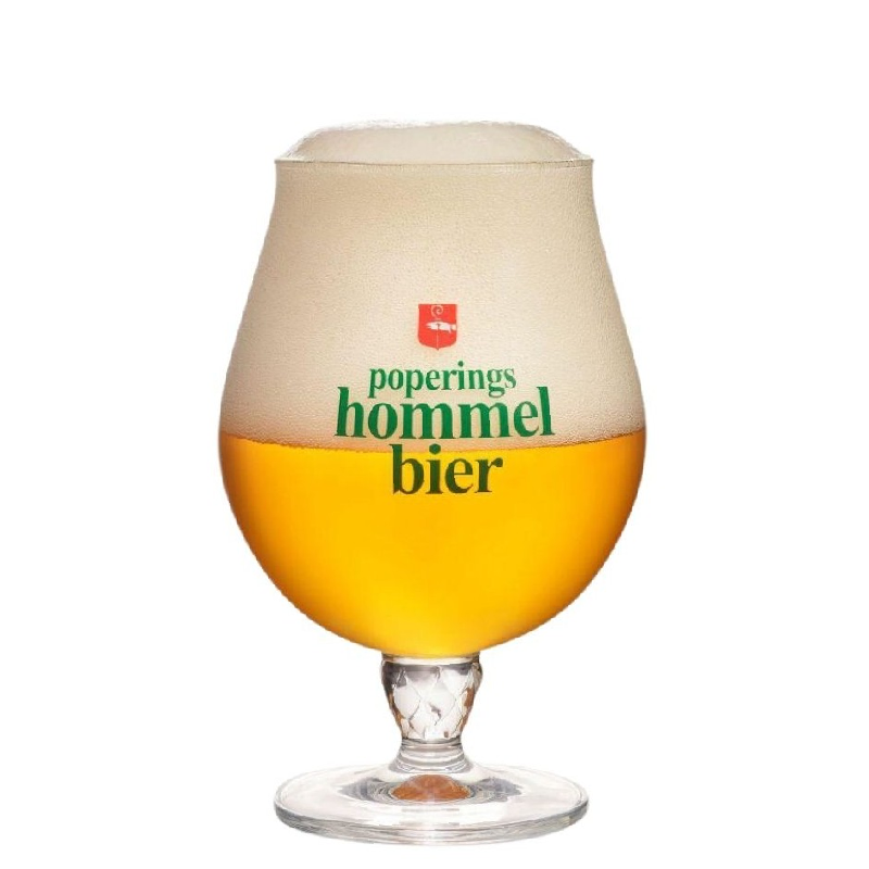Verre tulipe Hommelbier Poperings 33 cl – gravure logo brasserie Van Eecke