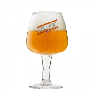 Verre à bière Kwaremont 33 cl en calice avec logo et tige gravée