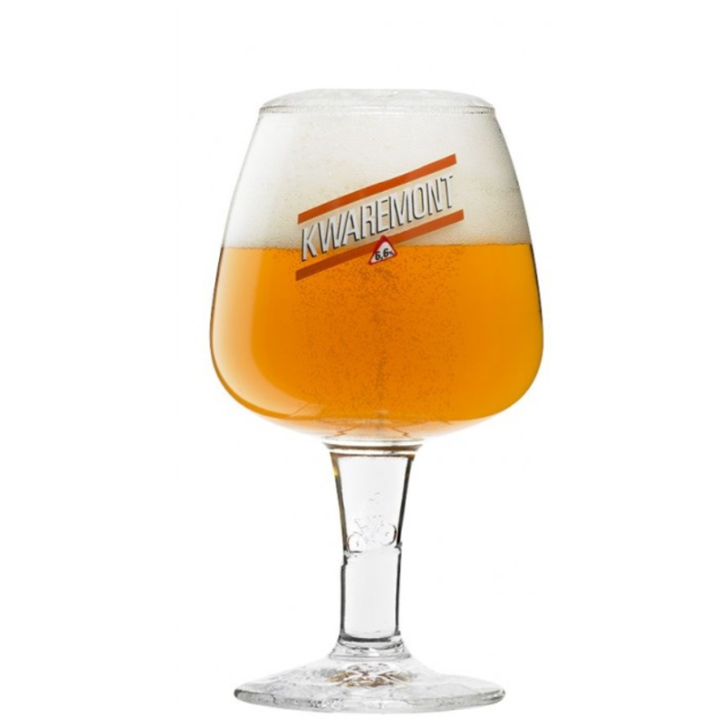 Verre à bière Kwaremont 33 cl en calice avec logo et tige gravée
