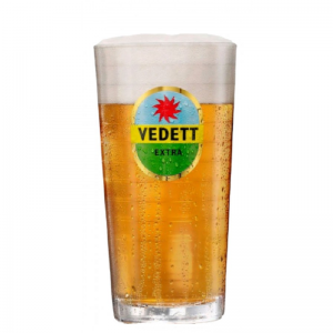 Verre Vedett Extra 33 cl transparent avec inscription logo