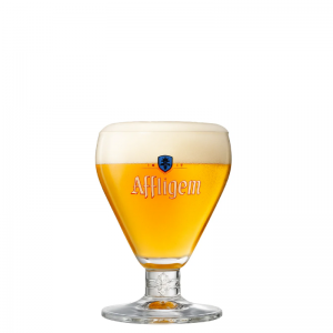 Verre Galopin Affligem 15 cl gravé du logo bleu et doré