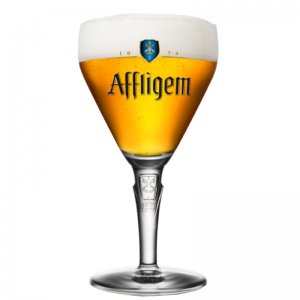 Verre Affligem 33cl, verre à bière en verre épais avec logo distinctif